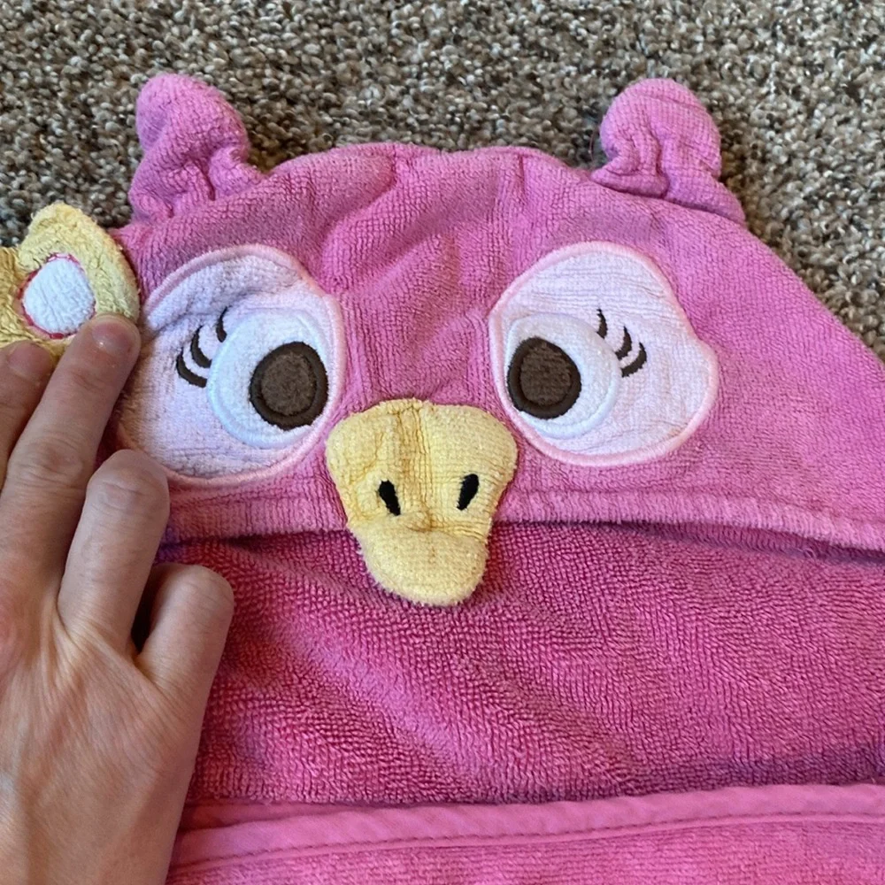 pottery barn kids owl bath towel